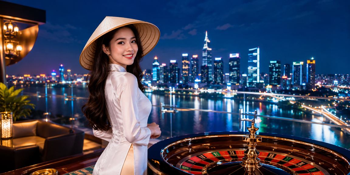 Bàn Roulette với nón lá đặc trưng văn hóa Hà Nội